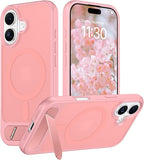 Temdan Magnetic Compatible with iPhone 16 Case, [Built-in Invisible Kickstand][Compatible with MagSafe][Military Grade Shockproof] Slim Translucent Matte Phone Case for iPhone 16 6.1" by Temdan