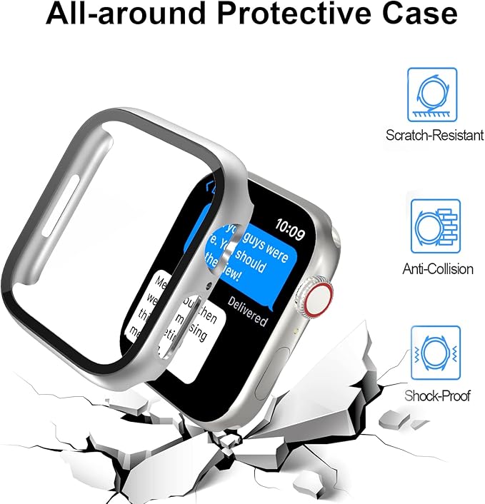 5 Pack Case for Apple Watch Series 3 2 1 38mm with Tempered Glass Screen Protector, Full Hard Ultra-Thin Scratch Resistant Bumper Protective Cover for iWatch 38mm Accessories(5 Colors) - Image 3