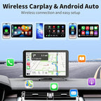 CarPlay Screen for Car, 9'' Wireless CarPlay & Android Auto - Smart Portable Touchscreen with Bluetooth/FM, Mirror Link, Voice Control, GPS Navigation, Plug & Play Car Play Screen, Gold - Image 2