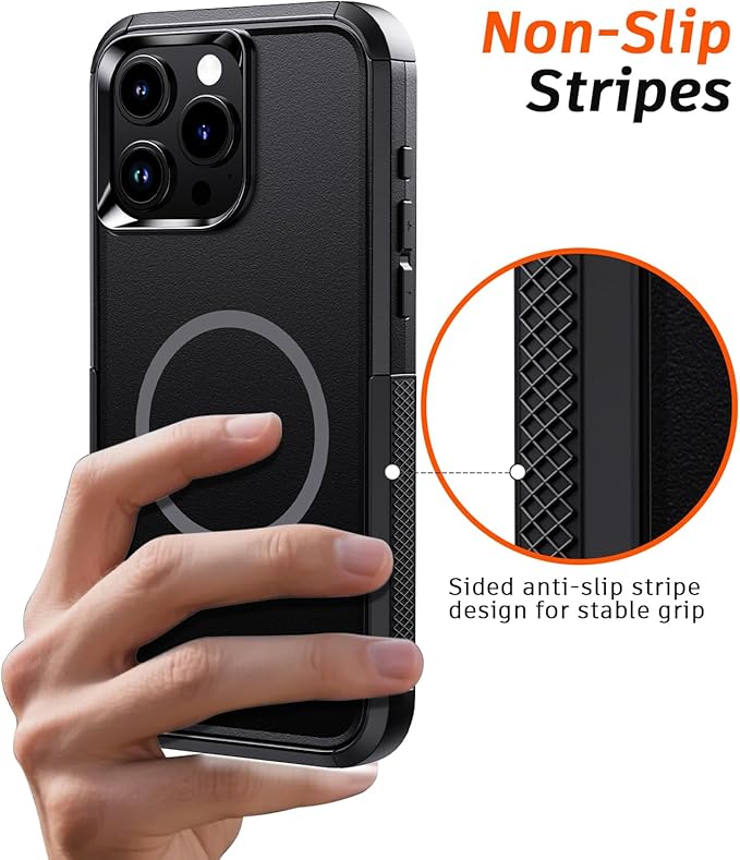Diverbox for iPhone 15 pro case - [Compatible with MagSafe] [with Screen Protector ] [Shockproof] [Dropproof] Heavy Duty Protection Phone Case for iPhone 15 pro (Black) - Image 5