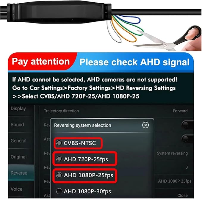 AHD 4K 1920 * 1080p 180 Degree Night Vision Car Monitor Auto Rear View Camera Backup Camera AHD Parking Assist Compatible for Android Display(A) - Image 4