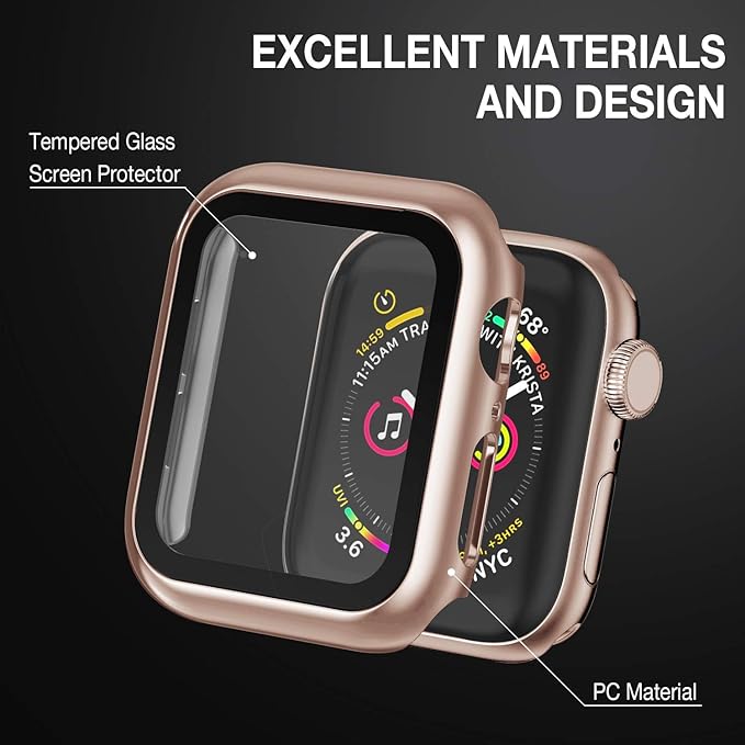 Case Compatible with Apple Watch 38MM Series 3/2/1/ with Built-in Tempered Glass Screen Protector, All-Around Ultra-Thin Bumper Full Cover Hard PC Protective Case for iWatch - Image 5