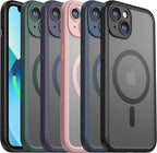 ImpactStrong Magnetic Guard Designed for iPhone 13 Case [Camera Protection] [Military Grade Drop Tested] [Compatible with MagSafe] Slim Translucent Matte Phone Case (6.1") - Black - Image 7
