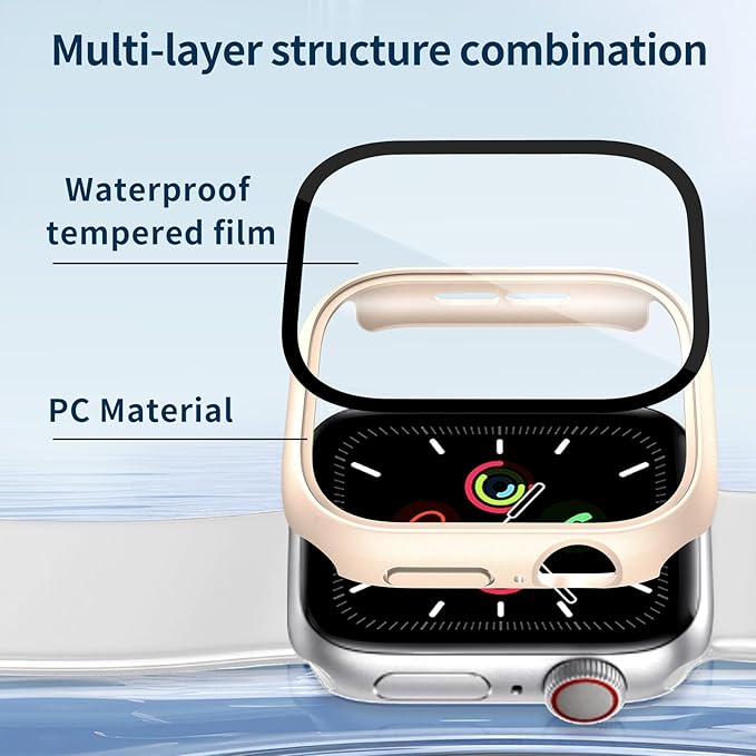 Waterproof Case for Apple Watch Series 10 Series 11 46mm Built-in Tempered Glass Screen Protector,[Slim Guard PC Bumper] [Touch Sensitive] Full Protective Face Cover Compatible iWatch Accessories - Image 7