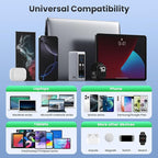 USB C Charger Block 120W with Built-in 2 Retractable Cables,4-in-1 GaN IV Charger Fast Charging Foldable Plug Wall Charger,PD 65W Laptop Charger for MacBook,iPad,iPhone 17/16/15,Galaxy,Android-Silver - Image 7