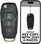 Cut Flip Key Fob Replacement Fits for Ford F150 F250 F350 2015 2016 2017 2018 2019 2020 2021 2022 Remote keyless Entry Systems Ranger Bronco Maverik (3 Buttons) by ARSOMI