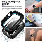 Goton 2 in 1 Waterproof Case for Apple Watch Screen Protector Series 6/5/4, SE 3/2/1 40mm, 360 Protective Glass Face Cover Hard Bumper + Back Frame for iWatch Accessories 40 mm - Image 4
