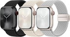 Braided Stretchy Bands Compatible with Apple Watch Bands 40mm 44mm 38mm 41mm 42mm 45mm 46mm 49mm Women Men, Soft Nylon Sport Strap with Magnetic Clasp for iWatch Series 11 10 9 8 SE 7 6 5 4 3 2 Ultra by JKD-CustomMetalBands