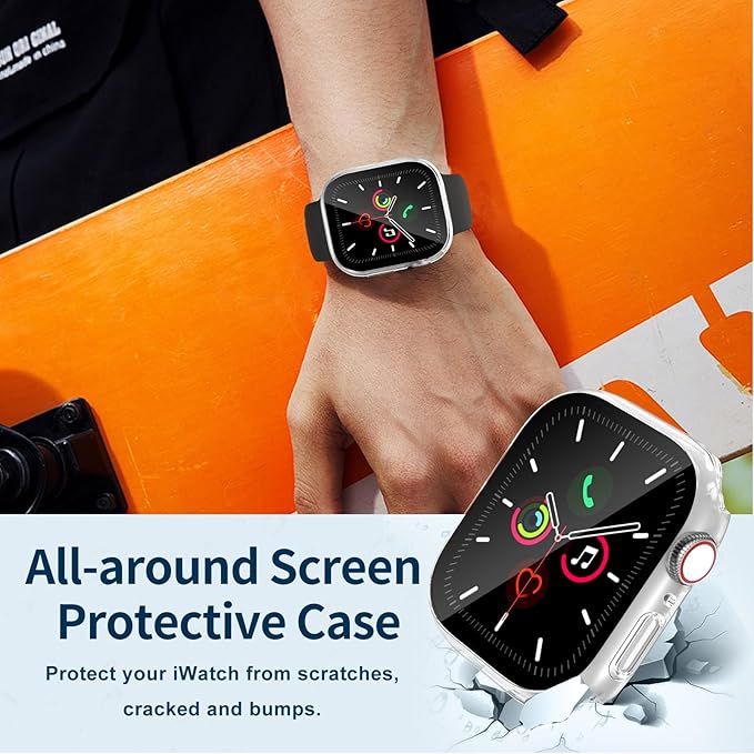 Waterproof Case for Apple Watch Series 10 Series 11 42mm Built-in Tempered Glass Screen Protector,[Slim Guard PC Bumper] [Touch Sensitive] Full Protective Face Cover Compatible iWatch Accessories - Image 3