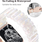 V-MORO Resin Stretchy Band Compatible with Apple Watch 38/40/41mm, 42/44/45/46/49mm Fashion Cute Strap for iWatch 10/9/8/7/6/5/4/3/2/1/SE Lightweight Elastic Bracelet Wristband Women,S/M SIZE - Image 3