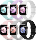 6 Pack Sport Bands Compatible with Apple Watch Band 38mm 40mm 41mm 42mm 44mm 45mm 49mm 46mm,Silicone Waterproof Strap for iWatch Apple Watch Series 11 10 9 Ultra 8 7 6 5 4 3 2 1 SE Women Men by AMSKY