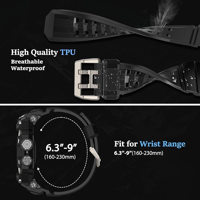 SUPLINK Rugged Case with Bands for Apple Watch Ultra Band/ 2/3, Compatible with 49mm Apple Watch Bands Men, Protective Bumper Cover Screen Protector Kit for Sport iWatch Ultra 2 Band (Titanium Color) - Image 7