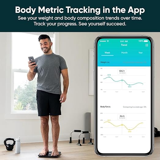 Wyze Smart Scale, Scale for Body Weight, Digital Bathroom Scale for Body Fat, BMI, and Heart Rate, Body Composition Analyzer with App, Batteries Included, Bluetooth, 400 lb - Image 3