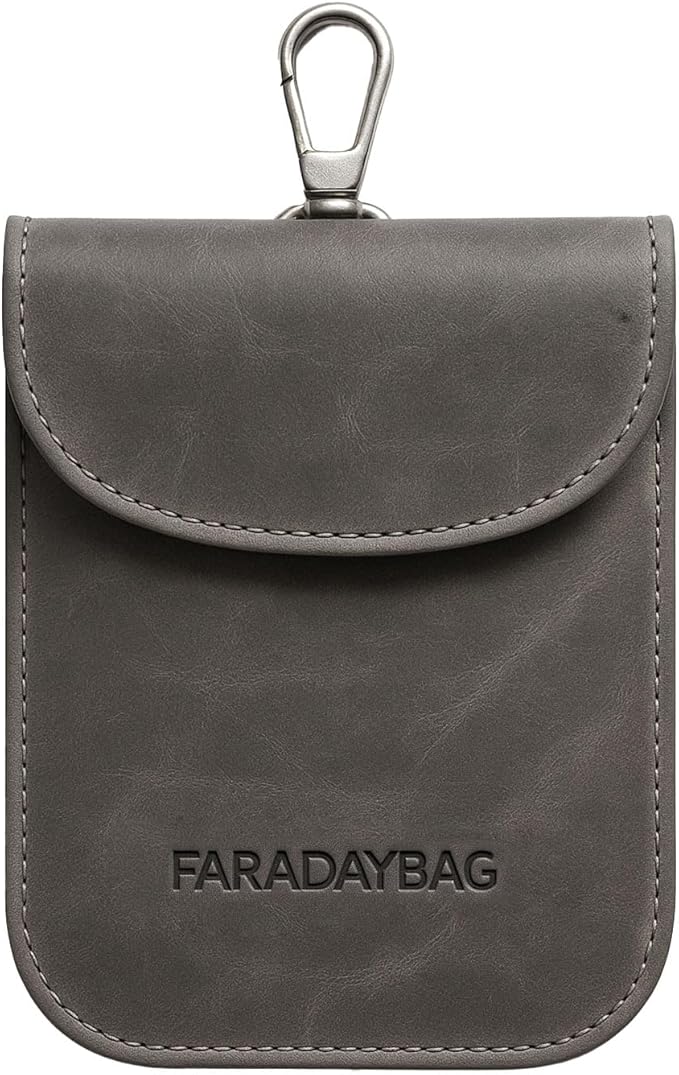 Faraday Key Fob Protector - Real Leather Premium Signal Blocking Pouches - RFID Blocking Car Key Security Shield by TheFaradaybag