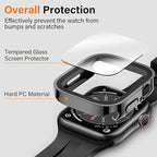 Amizee 2 Pack Case Compatible with Apple Watch Series 9 Series 8/7 41mm Case with Built-in Screen Protector, Ultra-Thin Hard PC Straight Edge Anti-Scratch Protective Cover for iWatch (Black) - Image 2