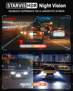 FOCUWAY Dash Cam Front and Rear, Real 4K@30fps/2K@60fps+1080P@30fps Dash Camera for Car, Touchscreen, Voice Control, with GPS WiFi, HDR Night Vision, 64GB Card, 160 Wide Angle, 24H Parking Mode - Image 4
