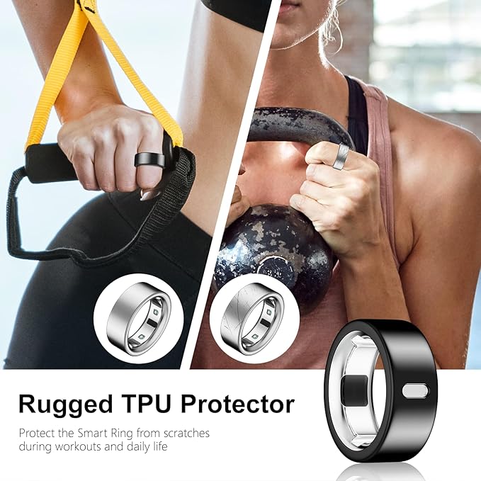 10 Pack Cover Compatible for Oura Ring 4/Gen 3 Heritage/Gen 3 Horizon,(NOT Compatible with Oura 4 Ceramic),Charging Directly,Rugged TPU Elastic Finger Protector for Workout Women Men-Size 9 - Image 5