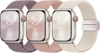 Braided Stretchy Bands Compatible with Apple Watch Bands 40mm 44mm 38mm 41mm 42mm 45mm 46mm 49mm Women Men, Soft Nylon Sport Strap with Magnetic Clasp for iWatch Series 11 10 9 8 SE 7 6 5 4 3 2 Ultra by JKD-CustomMetalBands