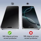 Ailun 3 Pack 4 Way 360 Degree Privacy Screen Protector for iPhone 16 Pro [6.3 inch], Face ID Sensitive,4 Directions Horizontal and Vertical All Around Anti Spy Tempered Glass Film[9H Hardness]-HD - Image 4