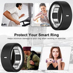 8 Pack Cover Compatible with Oura Ring Gen 4/4 Ceramic/Oura Ring Gen 3 Horizon/Heritage,Charging Derectly,Anti-Scratch Elastic Silicone Ring Protector for Women Men Working Out Gym(Black*8,Size 4) - Image 7