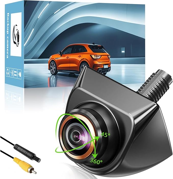 1080P AHD Backup Camera with 170° Wide Angle, 360° Rotatable, Night Vision, IP69K Waterproof - Front/Rear/Side View Reverse Camera for Trucks, Cars, SUVs (1080P) by Unknown