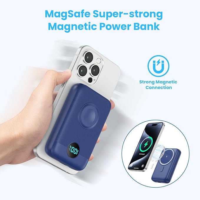 Magnetic Portable Charger with Apple-Watch Charger,10800mAh 25W PD Fast Charging Wireless Power Bank,4 Outputs Travel Essential for Magsafe Battery Pack Compatible with iPhone 17/16/15/14/13/12 Series - Image 6
