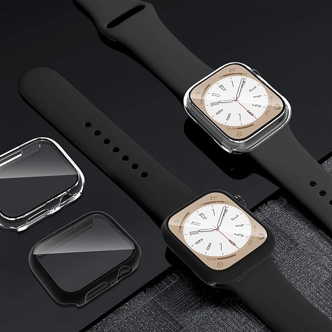 2 Pack Case for Apple Watch 40mm SE Series 6/5/4/SE 2nd Gen with Tempered Glass Screen Protector, Full Protective Cover Hard PC Bumper Face Cover for iWatch 40mm (Black) - Image 7