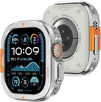 Amizee Metal Case Compatible with Apple Watch Ultra 3/2/1 49mm Case with Back Cover, Rugged Protective Bumper Cover for iWatch 49mm, Silver by Amizee