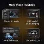 JSD-520 Car Stereo Audio Single Din Bluetooth Handsfree FM Radio Receiver USB Charging/MP3/AUX/TF, No CD Player - Image 2