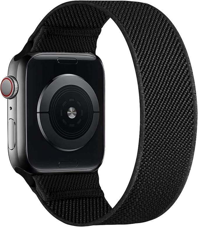 Stretchy Nylon Solo Loop Bands Compatible with Apple Watch 38mm 40mm 41mm 42mm 44mm 45mm 46mm 49mm Ultra 2 iWatch Series 11 10 9 8 7 SE 6 5 4 3 2 1 Strap,Sport Elastic Braided Women Men by ENJINER