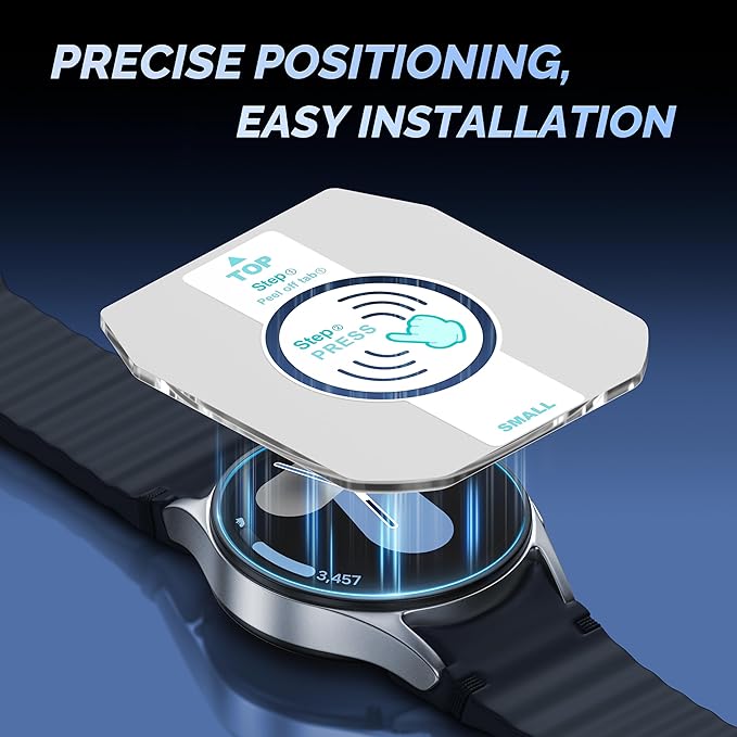Misxi [5-Pack Hard HD Tempered Glass Screen Protector for Samsung Galaxy Watch 7 Galaxy Watch 6 40mm with Auto Alignment Tool Kit, Free Installation Scratch-Resistant Protection, Transparent - Image 5
