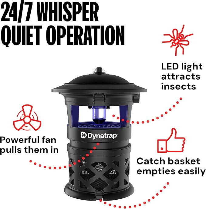 Dynatrap DT2030SR Fly Traps Outdoor - Mosquito & Flying Insect Killer for 1 Acre – Kills Mosquitoes, Flies, Gnats, Wasps - Bug Zapper Alternative - Black - Image 5