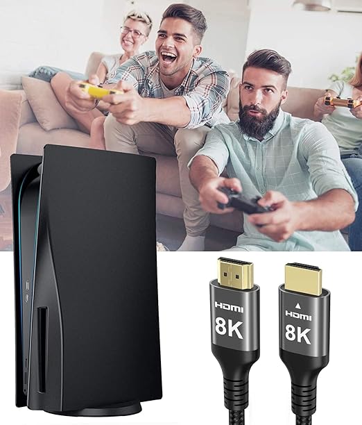 Ubluker 8K HDMI Cable 48Gbps 33 FT, Nylon Braided High Speed HDMI® Cable 4k 120Hz 2k 165Hz 8k 60Hz 12bit eARC ARC Dolby Atmos HDR10+ HDCP2.3 Compatible for Gaming PC TV Soundbar Monitor Mac PS5 Xbox - Image 5