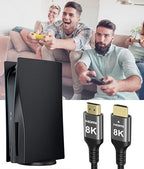 Ubluker 8K HDMI Cable 48Gbps 33 FT, Nylon Braided High Speed HDMI® Cable 4k 120Hz 2k 165Hz 8k 60Hz 12bit eARC ARC Dolby Atmos HDR10+ HDCP2.3 Compatible for Gaming PC TV Soundbar Monitor Mac PS5 Xbox - Image 5