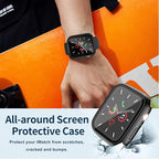 Waterproof Case for Apple Watch Series 9 Series 7 8 45mm, Built-in Screen Protector with Tempered Glass [Touch Sensitive] Cover for iWatch S9/S8/S7 Accessories 45mm, Black - Image 3