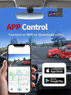 Dash Cam Front and Rear, 4K+1080P Full HD Dash Camera for Cars, with 64GB Card, Loop Recording, G-Sensor, Night Vision, 24H Parking Mode, Built in WiFi, App Control, 1.47" Screen - Image 3
