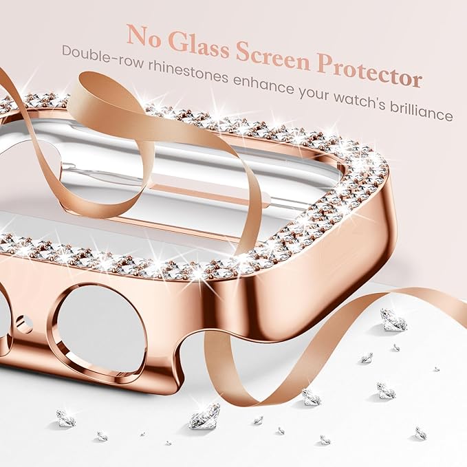 Goton 4-Pack Bling Case for Apple Watch Protector 44mm Series 6/5/4, SE 3/2/1, Women Diamond Rhinestone Bumper for iWatch Cover Accessories 44 mm - Image 3