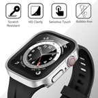 Amizee 2 Pack Compatible with Apple Watch Case SE 3/2/1 Series 6/5/4 44mm with Built-in Screen Protector, Ultra-Thin Hard PC Straight Edge Anti-Scratch Protective Cover for iWatch (Matte Silver) - Image 6
