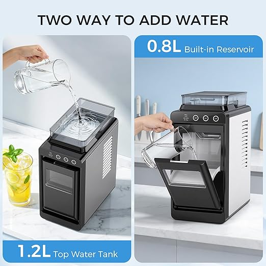 COWSAR Ice Maker Countertop, Portable Ice Machine with External Water Tank, 8 Cubes in 6 Mins, 26 lbs/24Hrs, Self-Cleaning Quiet Compact Commercial Ice Makers for Home, RV, Camping, Black - Image 7