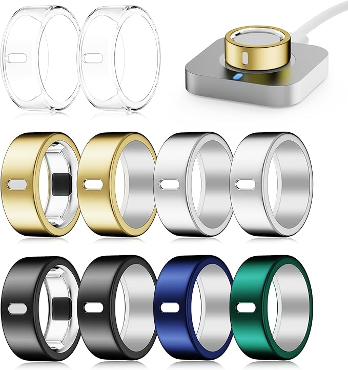 10 Pack Cover Compatible for Oura Ring 4/Gen 3 Heritage/Gen 3 Horizon,(NOT Compatible with Oura 4 Ceramic),Charging Directly,Rugged TPU Elastic Finger Protector for Workout Women Men-Size 11 by Snyeest