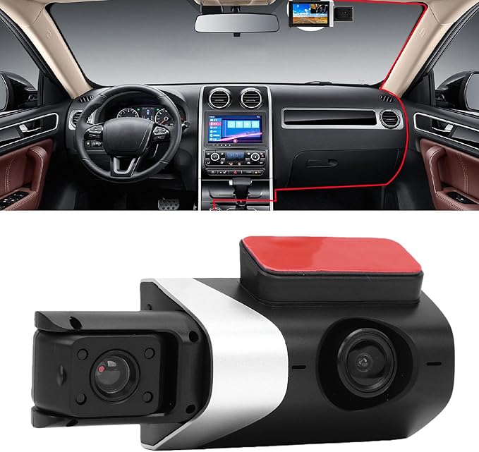 Keenso Dash Cam, Triple Channel Dashcam 170 Wide Angle Smart G Sensor WiFi 24H Parking Mode Dash Camera - Image 2