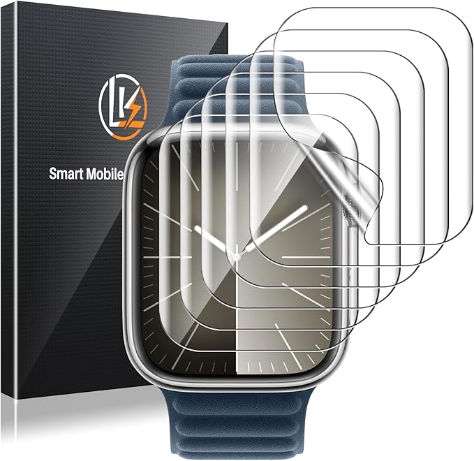 LK 6 Pack Apple Watch Series 9 Series 8 Series 7 41mm Screen Protector, [Self-Healing] TPU Film, Anti-Scratch, Ultra-Thin Screen Protector Designed for iWatch 9/8 / 7 41mm, Clear by LK