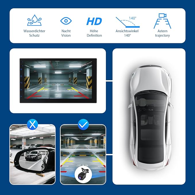 Haudio Double Din Wireless CarPlay Screen for Car, 7" HD Touchscreen with Apple CarPlay, Android Auto, Backup Camera, GPS Navigation, Bluetooth, Voice Control, Mirror Link (2+32G) - Image 5