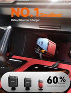 [2026 Ultra-Compact] JOYROOM Retractable Car Charger 84W Car Charger USB C for iPhone 16 17 Fast Charging, Car Accessories, Car Adapter Travel Essentials Gifts for Women Men, for iPhone 17 16 15 14 13 - Image 2