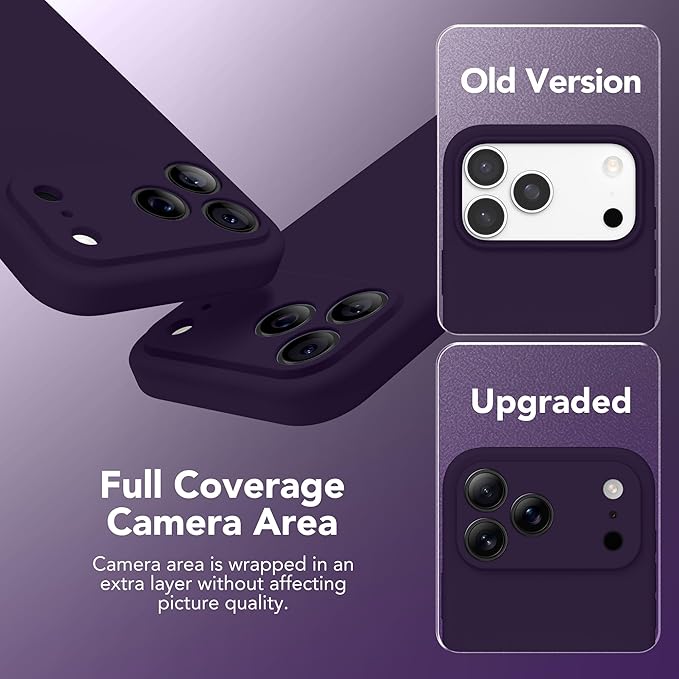 Magnetic for iPhone 17 Pro Case, Compatible with MagSafe, [Full Camera Protection][Screen Protector] Silicone Shockproof Protective Phone Case for iPhone 17 Pro 6.3", Deep Purple - Image 8