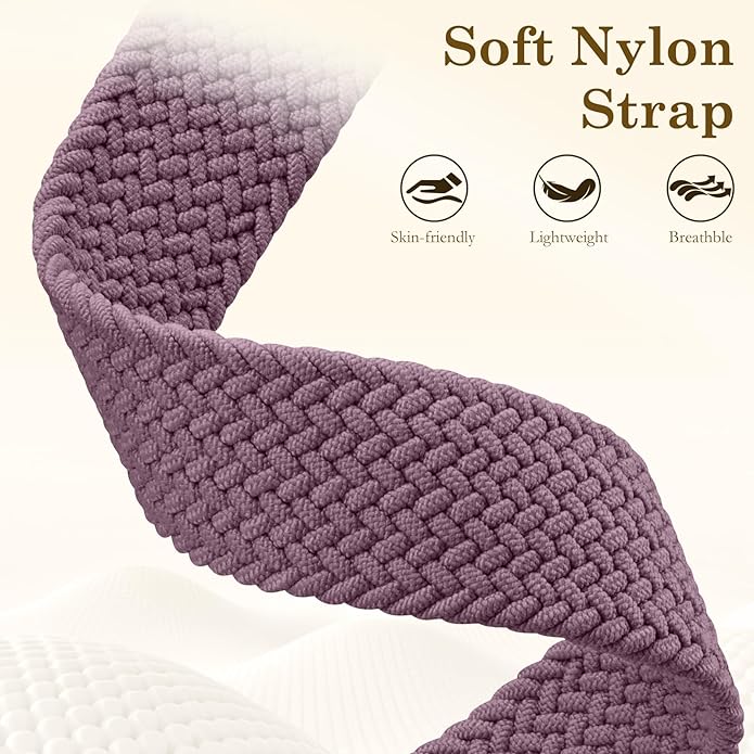 Dirrelo Braided Magnetic Stretchy Nylon Band Compatible for Apple Watch Bands Women 40/41/38/42/44/45/46/49mm, Designer Dressy Infinity Elastic Strap for iWatch Series 11 10 9 8 7 6 5 4 SE/Ultra 3 2 1 - Image 3
