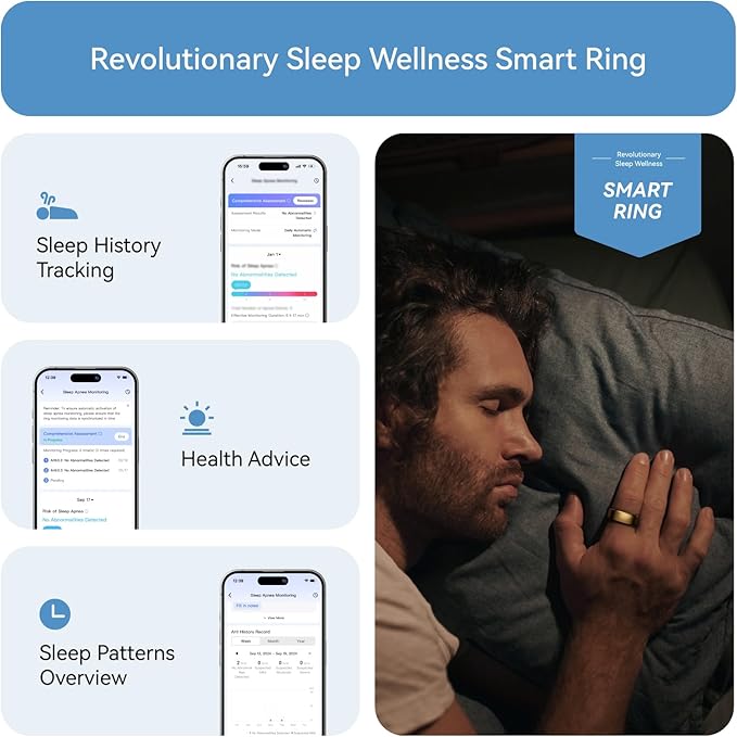 RingConn Gen 2, World’s First Smart Ring with Sleep Apnea Monitoring, No APP Subscription, 12-Day Battery Life, Stress/Heart Rate/Women's Health Tracker, Android & iOS Compatible (Rose Gold, Size 7) - Image 4