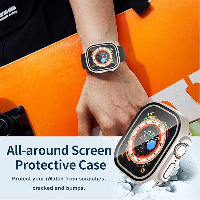 Waterproof Case for Apple Watch Ultra/Ultra 2 & 3 49mm,Built-in Tempered Glass Screen Protector,[Slim Guard PC Bumper] [Touch Sensitive] Full Protective Face Cover Compatible iWatch Accessories - Image 3