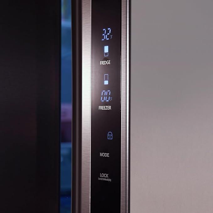 West Bend Refrigerator Freestanding French Door Design Fridge with 5.1 Cu.Ft. Freezer Capacity, Adjustable Electronic Control and Frost Free Defrost, 17.5-Cu.Ft, Metallic - Image 7