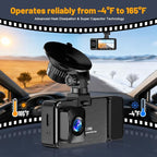 3 Channel 4K Dash Cam Front and Rear Inside, Wide-Angle 360 Camera for Car with 64GB Card Included, Durable Material Dash Camera with Loop Recording, Night Vision, G-Sensor, 5GHz WiFi, 24Hr Parking - Image 8